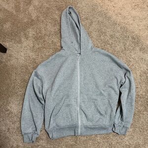 ROMWE Men's Gray Zip-Up Sweater